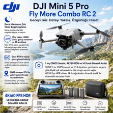 Djı Mini 5 Pro Fly More Combo  Gece Manzarası Çok Yönlü Engel Algılama Rc 2 Drone (Ithalatçı Garantili)