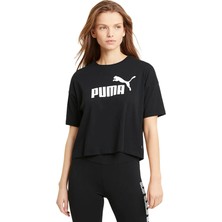 Puma Essential Cropped Logo Kadın Siyah Tişört