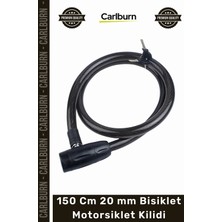 Carlburn #kilit Çelik Halat Zırhlı Güvenlik YM746 150 cm 20 mm Bisiklet Motorsiklet Kilidi 150 cm