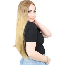 Colezium Fiber Sen Uzun Düz Peruk / Kumral / Sarı Ombreli