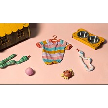 Patilemece Pembe Enine Çizgili Köpek T Shirt