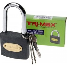 Bay-Tec Tri-Max Gri Döküm Uzun Asma Kilit 63 mm Baytec