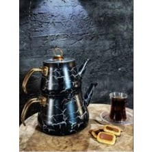Gökdil Sara Mermer Desenli Granit Çaydanlık