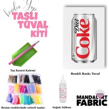 Mandala Art Fabric Taşlı Tuval Setler, 18×24 Cm, Kendin Yap Setler, Diet Coke
