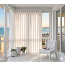 Taç Atlas Saten Pileli Güneşlik Perde-Balkon Pencereleri Için -Özel Üretim - 1/2 (Seyrek) PILE-EN:450 cm