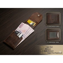 Aldorya %100 Hakiki Crazy Deri Minimalist Akıllı Cüzdan – Fonksiyonel ve Şık Tasarım Unisex