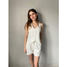 Nice Boutique Duble Kumaş Yelek Şort Ikili Takım