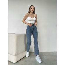 Aida Fashion Kesik Paça Mom Fit Jeans