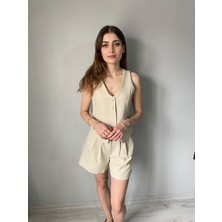 Nice Boutique Duble Kumaş Yelek Şort Ikili Takım