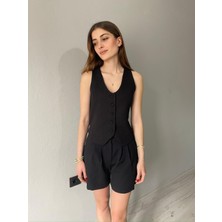 Nice Boutique Duble Kumaş Yelek Şort Ikili Takım