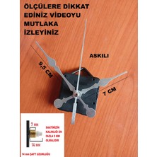 Cnr Shop Saat Mekanizması 14 mm Şaft Boyu Saat Motoru Sessiz Çalışır Akar Akrep Yelkovan Saniye(Askılı)