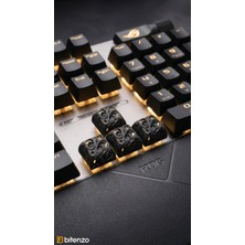 Bitenzo 3D Premium Custom Tasarım Mekanik Klavye Keycap Seti 4'lü Paket - Siyah
