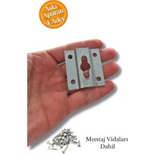 ESBH Ayna Askı Aparatı - Ağır Tablo Çerçeve Askı Aparatı - Vidalı Duvara Ayna Montaj Askı Kancası 1.5 mm Sac Kalınlığı 4 Adet