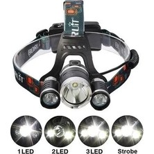 Renas Store T6 Kafa Feneri 5000 Lumens 3xcree Xm-T6+2r5 Lamba LED Kamp Lambası