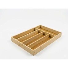 Edenza 35x24,5 cm Bambu Çatal Kaşıklık – Bölmeli Çekmece İçi Kaşık Çatal Düzenleyici