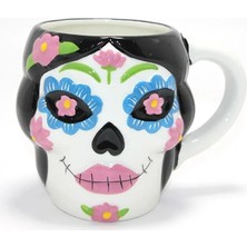 Renas Store Day Of The Dead Şeker Kurukafa Tasarımlı 3D Seramik Kupa Bardak ALK4893
