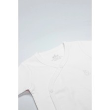 Renas Store Mey Ithalat®   Organik Natural Basic Style Kruvaze Yarım Kol Body BS17101 Beyaz
