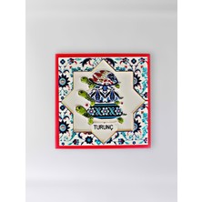 Mundy Turunç Temalı Polyester Kabartmalı Kaplumbağa Desen Magnet  7 x 7 cm – Dekoratif Hediyelik Buzdolabı Süsü  (KOD:1165)