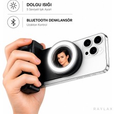 Raylax Manyetik Telefon Tutucu Selfie Işığı Bluetooth Kumandalı Tiktok Instagram Çekim Aparatı