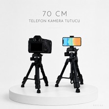 Raylax 70 cm Profesyonel Telefon & Kamera Tripodu – Çantalı, Su Terazili, Katlanabilir ve Ayarlanabilir Tripod