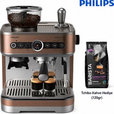 Philips Çift Çekirdek Hazneli Yarı Otomatik Espresso Makinesi, Öğütücülü Kahve Hazırlama, Güçlü Buhar Çubuğu ve Pratik Mutfak Kullanımı Yüksek Performans, Kompakt Tasarım, Kolay Temizlik