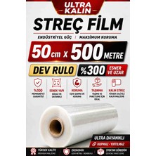 50 cm x 500 Metre Optimex Ultra Kalın Streç Film Dayanıklı Yapısıyla Eşya Sarma ve Taşınma İçin İdeal