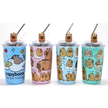 Ata Store Capybara Figürlü Isı Muhafazalı Metal Pipetli Paslanmaz Çelik Kupa ALK4429