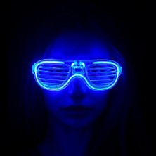 Artcrelier Mavi LED Işıklı Parti Gözlüğü - Neon 3 Modlu