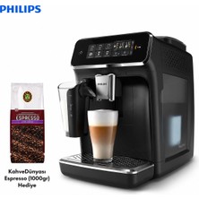 Philips Lattego Sistemli Tam Otomatik Kahve ve Espresso Makinesi, Modern Siyah Tasarım, 12 Kademeli Öğütücü ve Kolay Içecek Seçimi Yüksek Performans, Kompakt Tasarım, Kolay Temizlik ve Keyifli Günlük Kahve