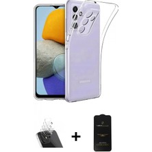 Pileli Store Pilelistore™ Galaxy A24 4g Kılıf Zirve Doku - Siyah 6d Antistatik Mat Seramik Hayalet Nano Ekran Koruyucu + Kamera Lens Koruma Cam - Sf
