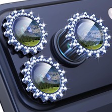 Edelfu iPhone 17 Pro Max & iPhone 17 Pro - Taşlı Dişli Kamera Koruma Lens Koruyucu Temperli Cam (3'lü)