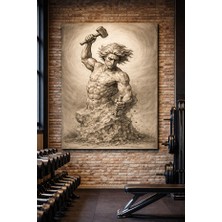 Othello Art Kendini Yontan Adam Kanvas Tablo Spor Salonu Duvar Dekoru Motivasyon Sanatsal Tablo
