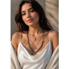 Miruva Vintage Saat Detaylı Marka Model Kadın Kolye