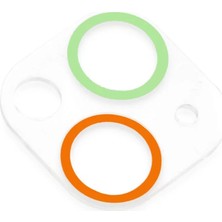Renas Store Iphone 13 Mini Renkli Kamera Lens Koruma Cam - Turuncu-Yeşil