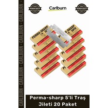 Carlburn #jilet Berber Salonu Malzemesi Profesyonel Çelik Keskin Permasharp 5'li Traş Jileti 20 Paket