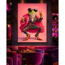 Othello Art Moda Kurbağa Kanvas Tablo – Renkli Pop Art Eğlence Mekanı Duvar Dekoru, Modern ve Mizahi Tasarım Tablo