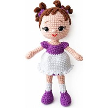 Mor Misket Bebek Amigurumi Organik Oyuncak