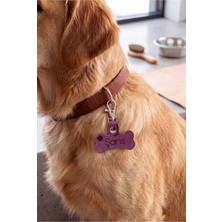 Pepuza Hakiki Deri Kancalı Köpek Tasma Charmı / Köpek Künyesi / Köpek Isimlik - Kişiselleştirilebilir Lazer Kazıma
