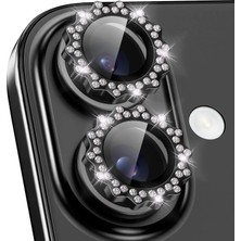 Edelfu iPhone 17 - Taşlı Dişli Kamera Koruma Lens Koruyucu Temperli Cam (2'li)