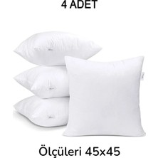 Emrin Ahşap Oyuncak Ve Hediyelik Eşya 4 Adet Premium Kare Kırlent Iç Yastık, Elyaf Dolgulu 45X45