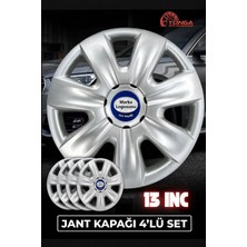 YONGA OTO AKSESUAR Ford Fiesta 13 Inç Jant Kapağı 4'lü Set Gümüş + 4 Amblem + 8 Cırt Kelepçe