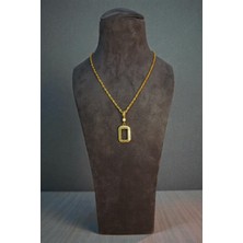Lunel Accessory 22 Ayar Altın Kaplama 55 cm Hasır Zincirli Gram Kasa Kolye Seti