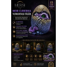 Mersi Shop Mor Ejderha Yumurtası Figür 15 cm – Fantastik Dekoratif Koleksiyon Biblosu