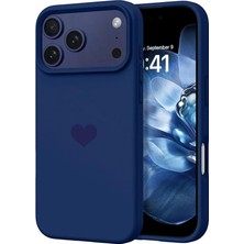3gen Case iPhone 17 Pro Kalp Logolu Lansman Kılıf Içi Kadife Kaplamalı Kamera Yükseltili Silikon Kapak