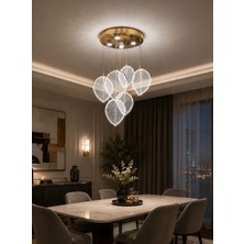 Yeni Model 6 Sarkıt Lüx LED Avize Gold Renk 3 Işık Seçeneği Ithal Model