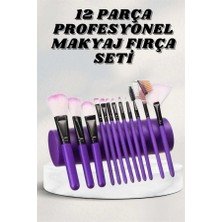 Renas Store Mey Ithalat® Makyaj Fırçası 12 Parça Set Yumuşak Uçlu Göz Makyajına Uygun Hafif ve Taşınabilir Çant
