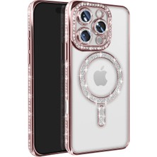 Renas Store Iphone 16 Pro Max Kılıf Joke Simli Magneticsafe Kılıf - Pembe