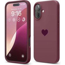 3gen Case iPhone 17 Kalp Logolu Lansman Kılıf Içi Kadife Kaplamalı Kamera Yükseltili Silikon Kapak