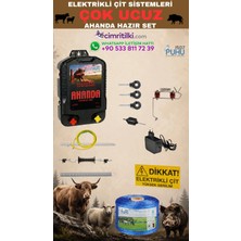 PUHU1507 Puhu Ahanda Çit Cihazı Hazır Kurulum Seti (15000 Volt Cihazlı)