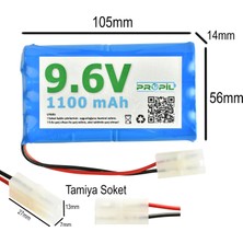 9.6V 1100 Mah Beyaz Tamiya Soketli Oyuncak Araba Pili